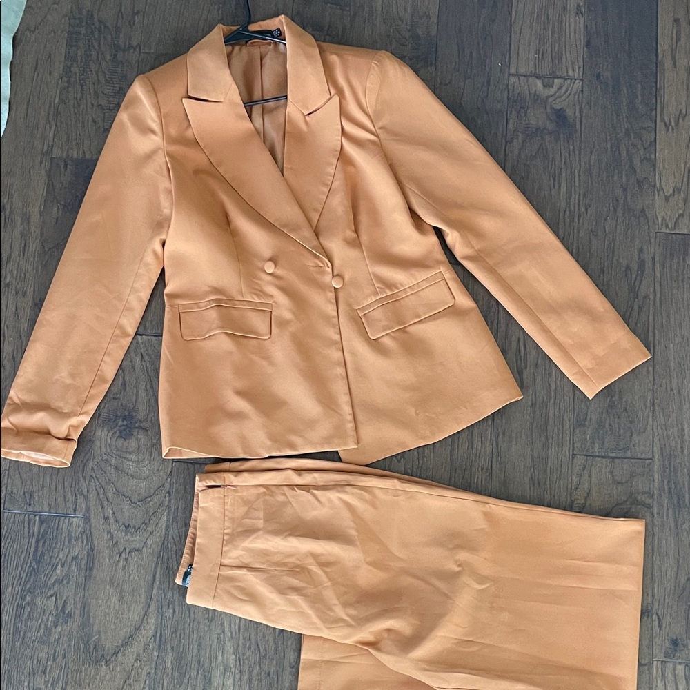 PrettyLittleThing Orange Blazer and Pants Set